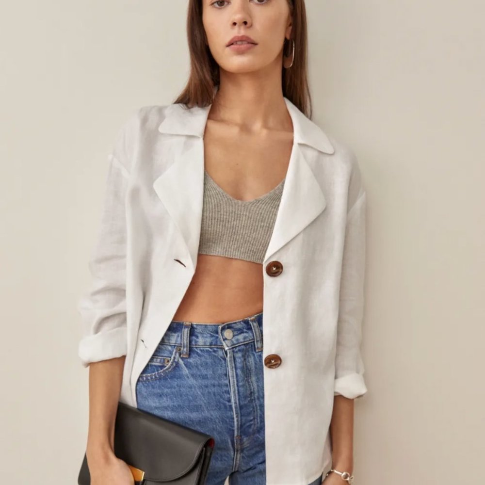 Reformation Alonso Linen Top - White - NWT